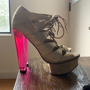 ASOS - Gold and Pink Platform Heels (Size 4UK - US6)